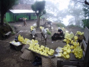 sulfur mining in kawah ijen