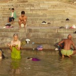 What can you see in Varanasi near Ganges River?