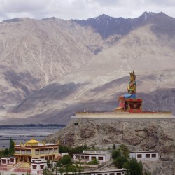 Diskit monastery, Maitreya Buddha and Khardung La Pass